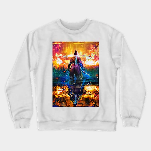 Sekiro In Flames Crewneck Sweatshirt by Christian94